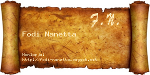 Fodi Nanetta névjegykártya